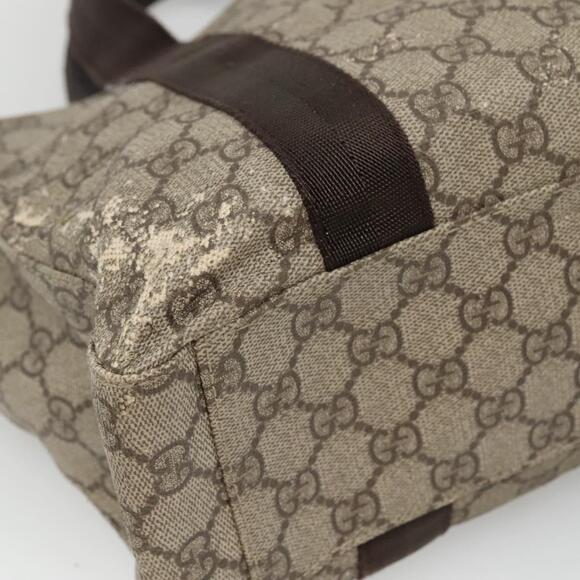 GUCCI GG Supreme Hand Bag Pvc Beige Brown Silver - Picture 13 of 16